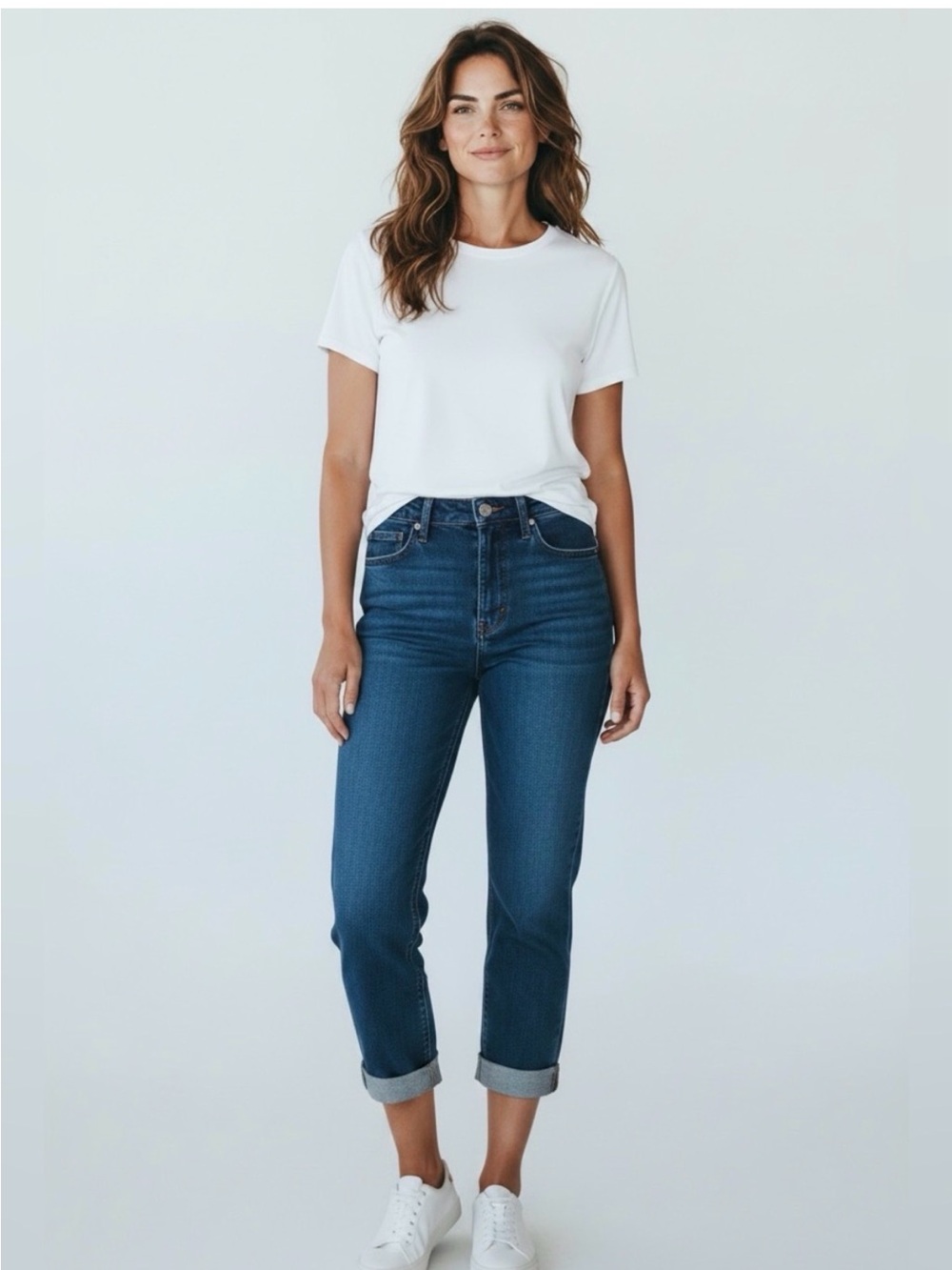 LIVERPOOL High Rise Cropped Cuffed JEANS